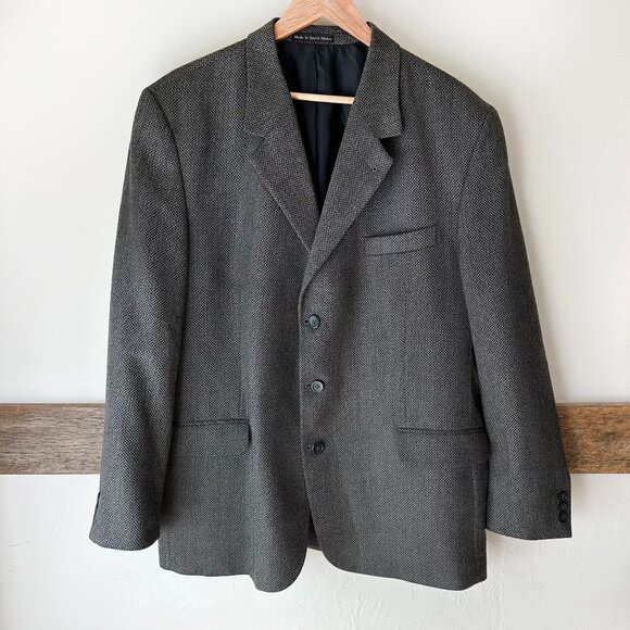 Croft &‎ Barrow Men's Lambswool Blazer Suit Gray 46R Made in South Africa - Picture 1 of 11